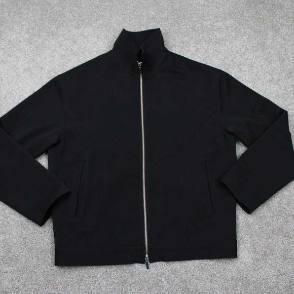 Djerf Avenue First Choice Zip Up Jacket Womens Medium Black Polyester Stretch - Picture 1 of 14